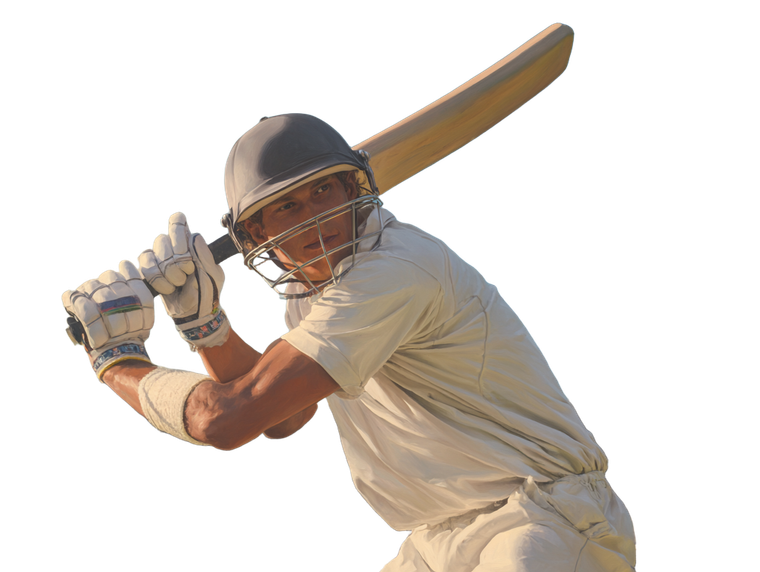Cricket Player With Pipe Vinyl Car Decal Sticker – Waterproof & UV-Resistant 3.0933333333333333"