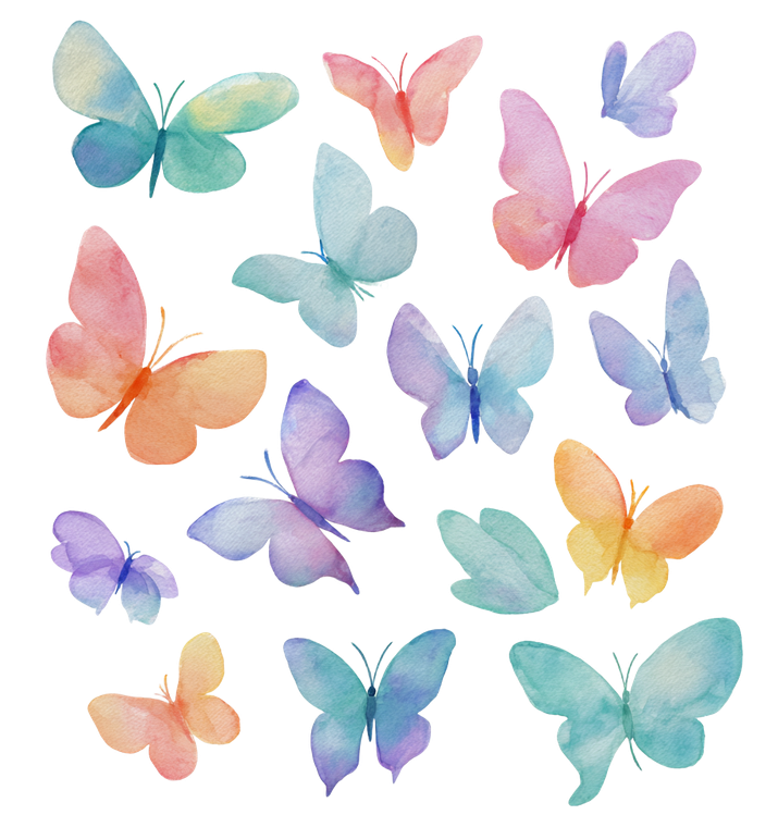 Pastel Butterflies V3 Vinyl Car Decal Sticker – Waterproof & UV-Resistant 3.6266666666666665"