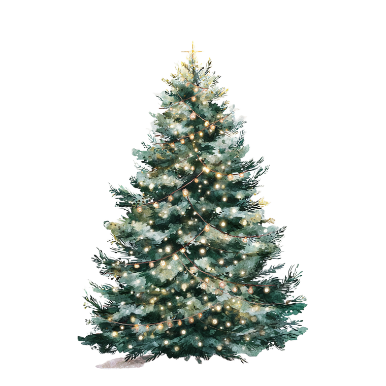 Decorated Christmas Tree V34 Vinyl Car Decal Sticker – Waterproof & UV-Resistant 6.826666666666667"