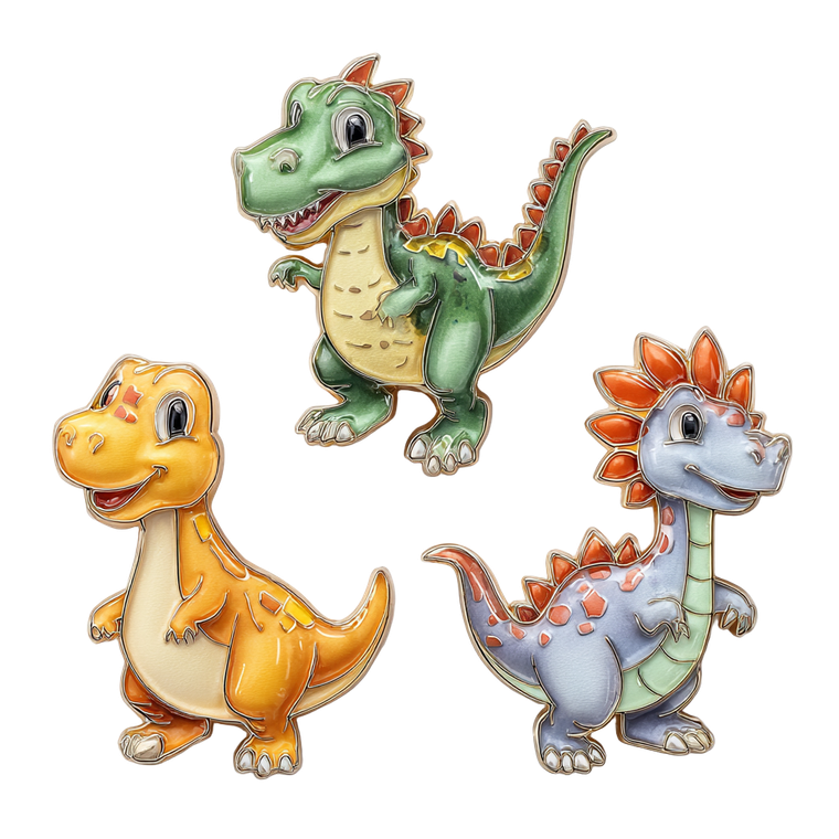 Cartoon Dinosaur Pins Vinyl Car Decal Sticker – Waterproof & UV-Resistant 3.4133333333333336"