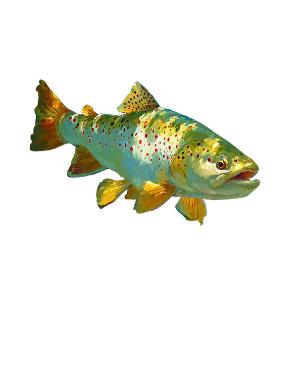 Brown Trout Painting Vinyl Car Decal Sticker – Waterproof & UV-Resistant 4.0"