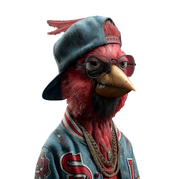 Hip Hop Cardinals Vinyl Car Decal Sticker – Waterproof & UV-Resistant 3.4133333333333336"