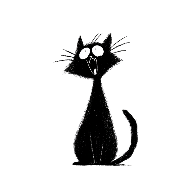 Yawning Cat Logo Vinyl Car Decal Sticker – Waterproof & UV-Resistant 3.4133333333333336"