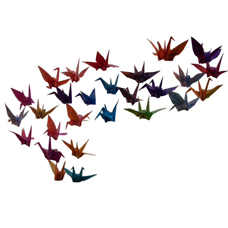 Origami Cranes Flying Vinyl Car Decal Sticker – Waterproof & UV-Resistant 6.826666666666667"