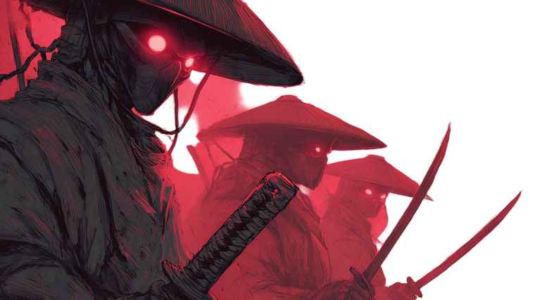 Samurai With Glowing Eyes Vinyl Car Decal Sticker – Waterproof & UV-Resistant 5.4