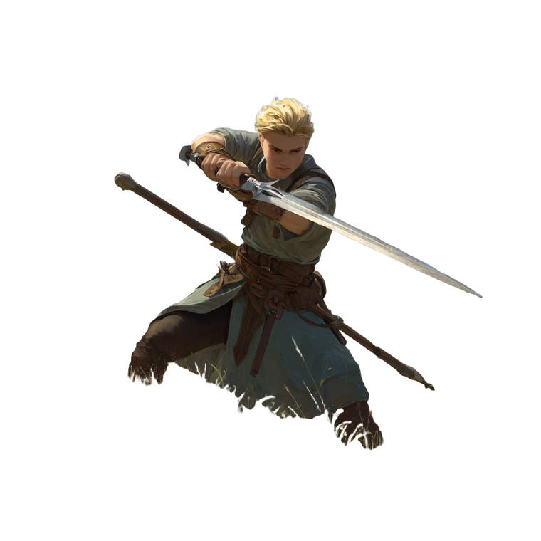 Blonde Guisarme Warrior Vinyl Car Decal Sticker – Waterproof & UV-Resistant 3.4133333333333336"