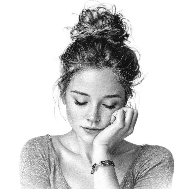 Woman Resting Head V2 Vinyl Car Decal Sticker – Waterproof & UV-Resistant 3.4133333333333336"