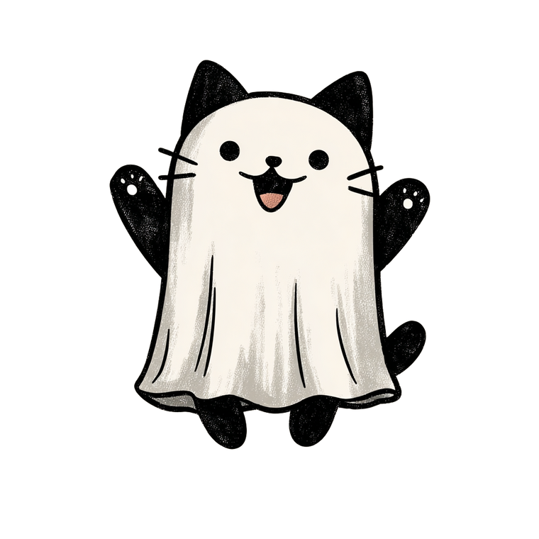 Cat Ghost Costume V2 Vinyl Car Decal Sticker – Waterproof & UV-Resistant 3.4133333333333336"