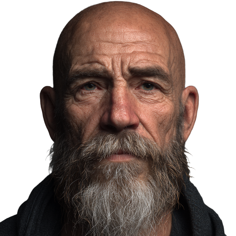 Bearded Middle-Aged Man Vinyl Car Decal Sticker – Waterproof & UV-Resistant 3.4133333333333336"