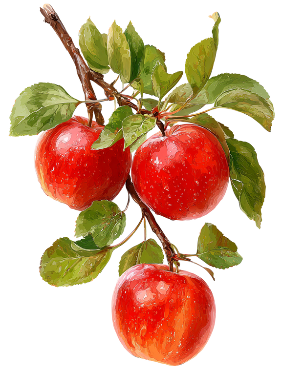 Red Apples Branch V2 Vinyl Car Decal Sticker – Waterproof & UV-Resistant 4.213333333333333"