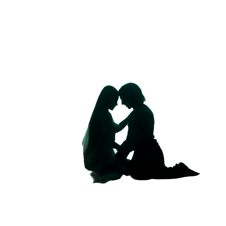 Silhouetted Couple Kneeling Vinyl Car Decal Sticker – Waterproof & UV-Resistant 3.4133333333333336"