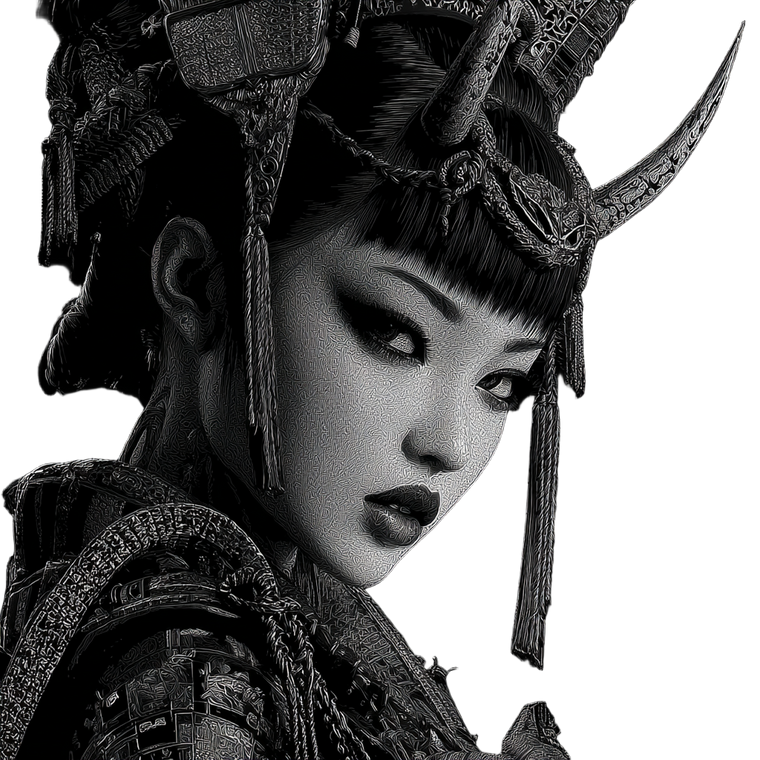 Demonic Geisha V3 Vinyl Car Decal Sticker – Waterproof & UV-Resistant 3.4133333333333336"