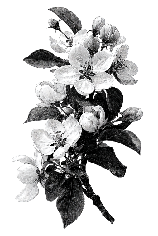 Apple Blossom Tattoo Vinyl Car Decal Sticker – Waterproof & UV-Resistant 4.4