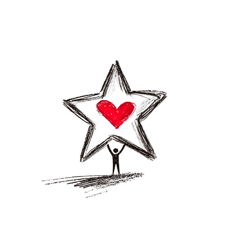 Red Heart Star Vinyl Car Decal Sticker – Waterproof & UV-Resistant 3.4133333333333336"