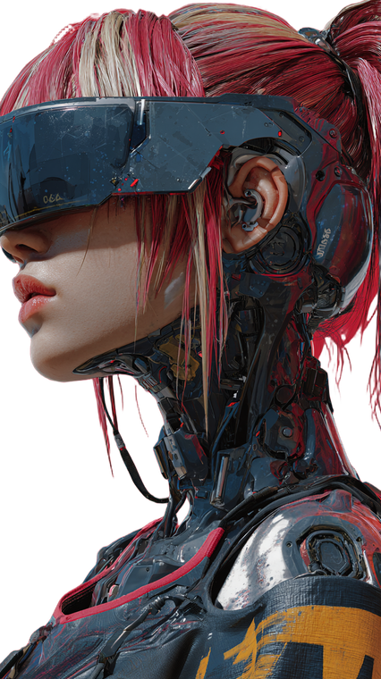Cyberpunk Vr Girl V2 Vinyl Car Decal Sticker – Waterproof & UV-Resistant 4.8533333333333335"