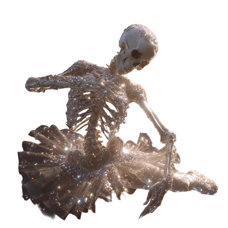 Crystalline Skeletal Ballerina Vinyl Car Decal Sticker – Waterproof & UV-Resistant 6.826666666666667"