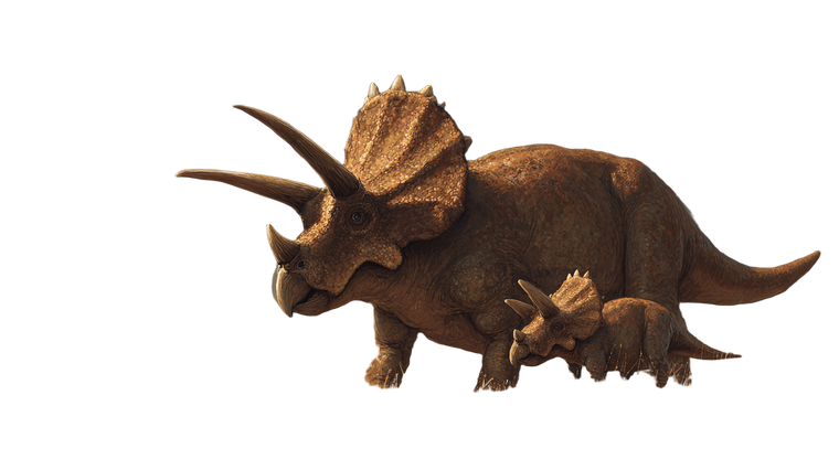 Triceratops With Young Vinyl Car Decal Sticker – Waterproof & UV-Resistant 2.72"