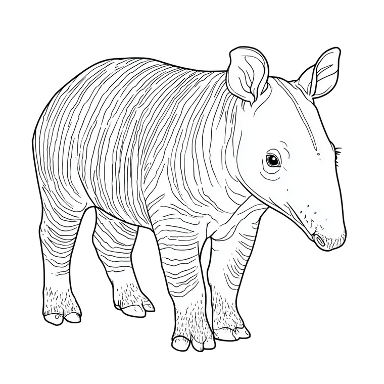 Cartoon Tapir Outline Vinyl Car Decal Sticker – Waterproof & UV-Resistant 6.826666666666667"