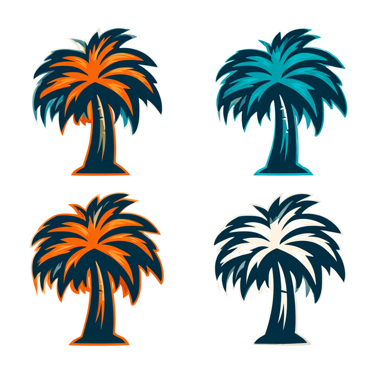 Palm Tree Mascot Vinyl Car Decal Sticker – Waterproof & UV-Resistant 3.4133333333333336"