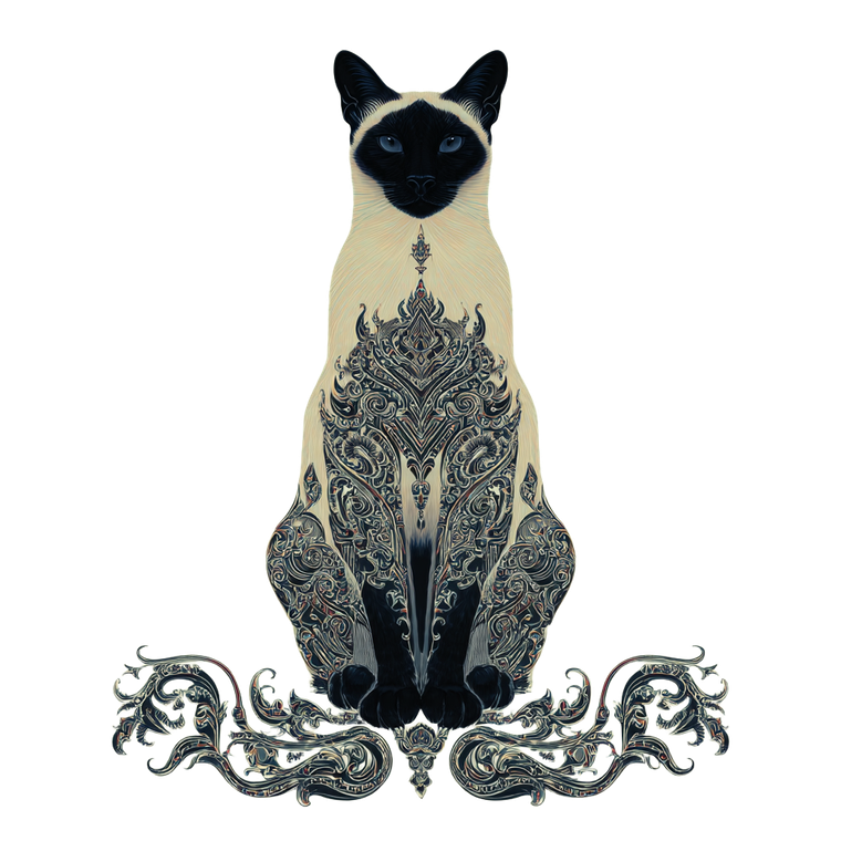 Siamese Cat Design Vinyl Car Decal Sticker – Waterproof & UV-Resistant 6.826666666666667"