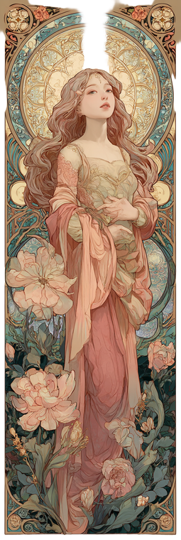 Art Nouveau Woman V38 Vinyl Car Decal Sticker – Waterproof & UV-Resistant 6.346666666666667"
