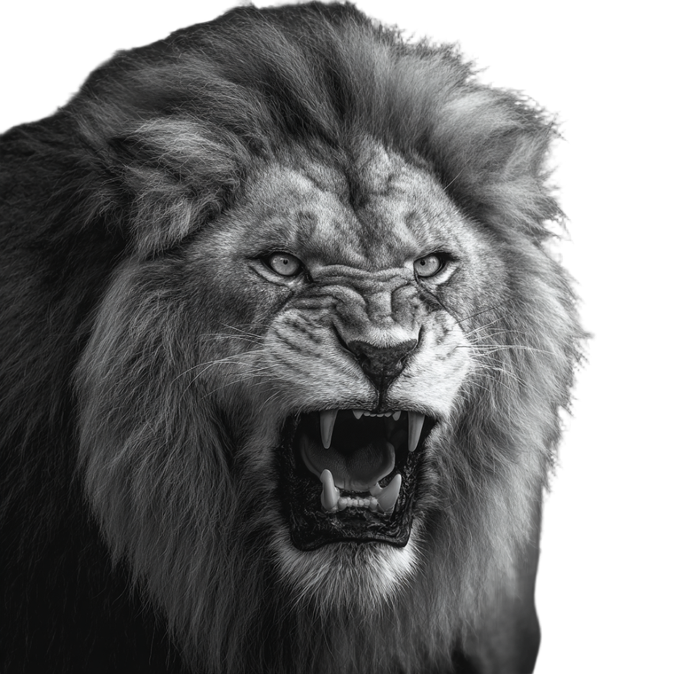 Angry Lion Portrait V10 Vinyl Car Decal Sticker – Waterproof & UV-Resistant 3.4133333333333336"