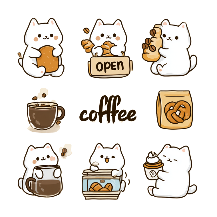 Coffee Shop Cats V2 Vinyl Car Decal Sticker – Waterproof & UV-Resistant 3.4133333333333336"