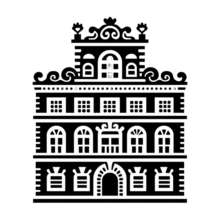 Castle Facade Illustration Vinyl Car Decal Sticker – Waterproof & UV-Resistant 3.4133333333333336"