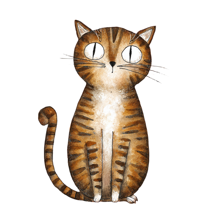 Whimsical Tabby Cat V6 Vinyl Car Decal Sticker – Waterproof & UV-Resistant 3.4133333333333336"
