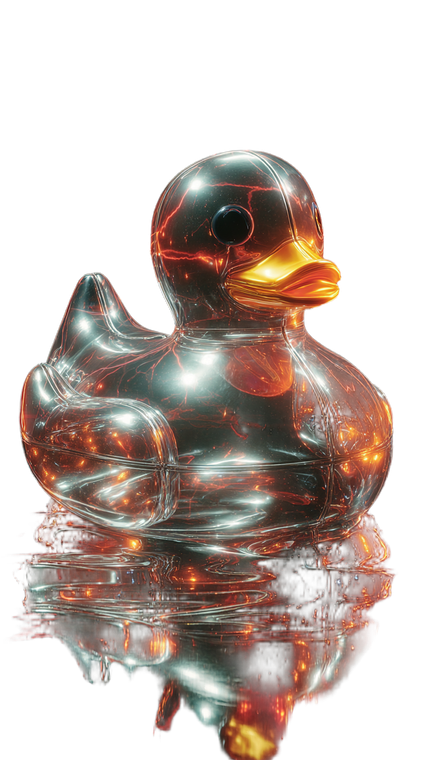 Glowing Pool Duck Vinyl Car Decal Sticker – Waterproof & UV-Resistant 9.706666666666667"