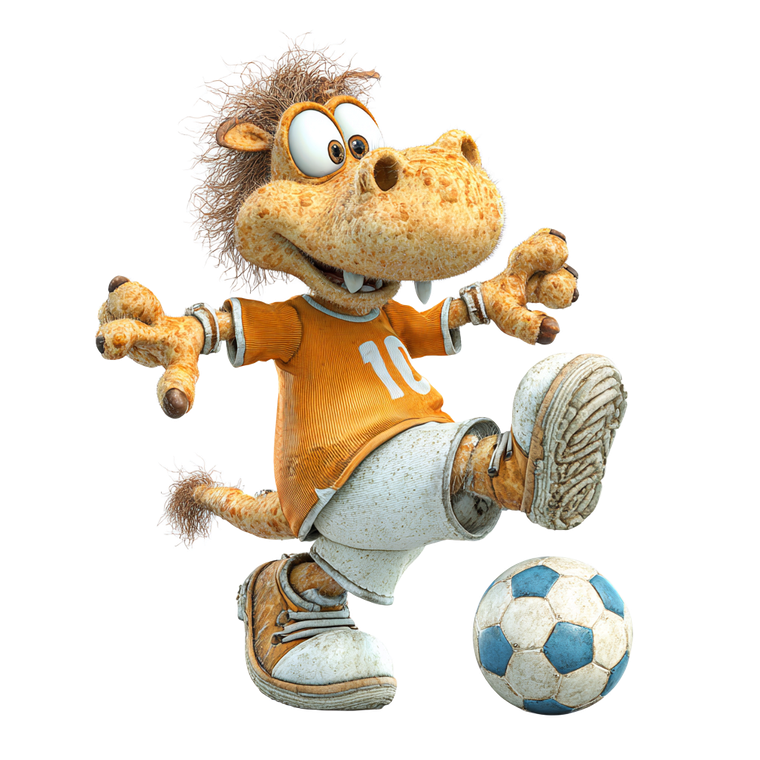 Cartoon Animal Footballer Vinyl Car Decal Sticker – Waterproof & UV-Resistant 3.4133333333333336"
