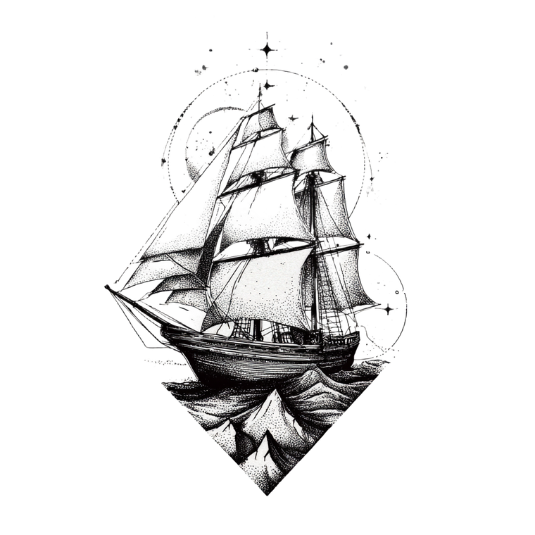 Ship Tattoo Vinyl Car Decal Sticker – Waterproof & UV-Resistant 6.826666666666667"
