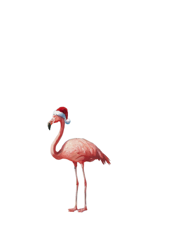 Flamingo With Santa Hat Vinyl Car Decal Sticker – Waterproof & UV-Resistant 4.1066666666666665"