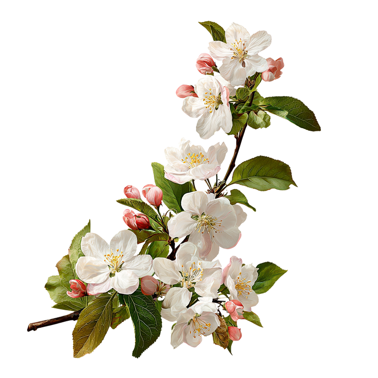 Apple Blossom Branch V6 Vinyl Car Decal Sticker – Waterproof & UV-Resistant 6.826666666666667"