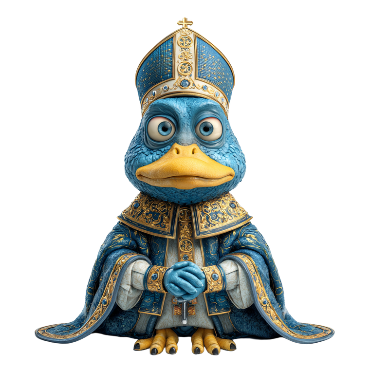 Cartoon Pope Duck Vinyl Car Decal Sticker – Waterproof & UV-Resistant 6.826666666666667"