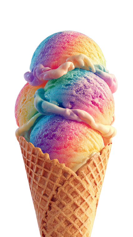 Rainbow Ice Cream Cone V2 Vinyl Car Decal Sticker – Waterproof & UV-Resistant 4.8533333333333335"