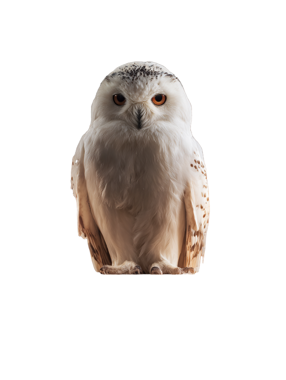 White Owl Perched V2 Vinyl Car Decal Sticker – Waterproof & UV-Resistant 8.213333333333333"