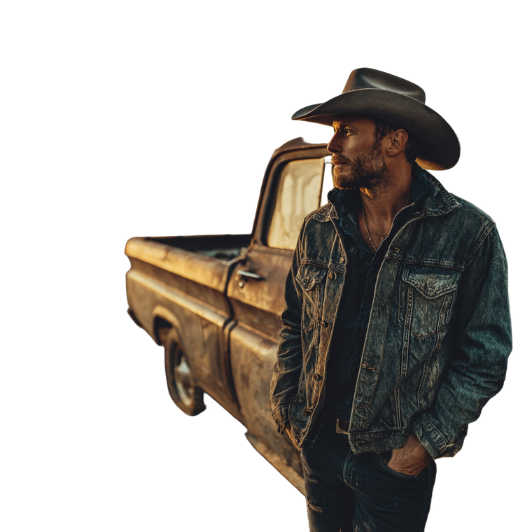 Rugged Country Singer V2 Vinyl Car Decal Sticker – Waterproof & UV-Resistant 6.826666666666667"