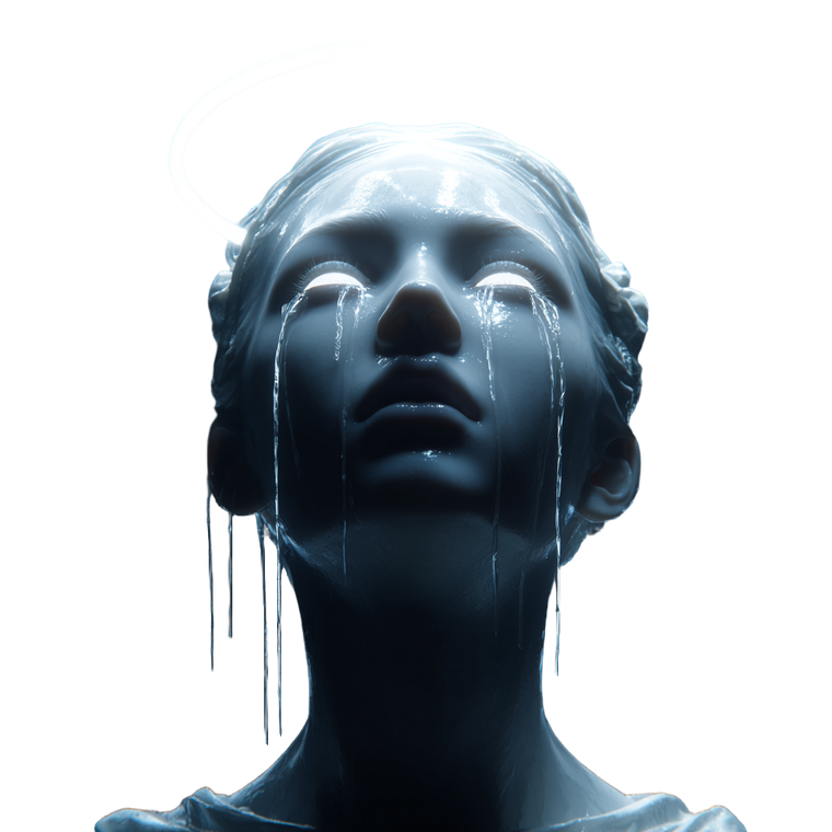 Angelic Weeping Woman Vinyl Car Decal Sticker – Waterproof & UV-Resistant 3.4133333333333336"