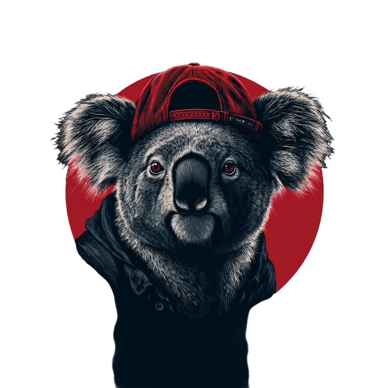 Koala With Cap Vinyl Car Decal Sticker – Waterproof & UV-Resistant 3.4133333333333336"