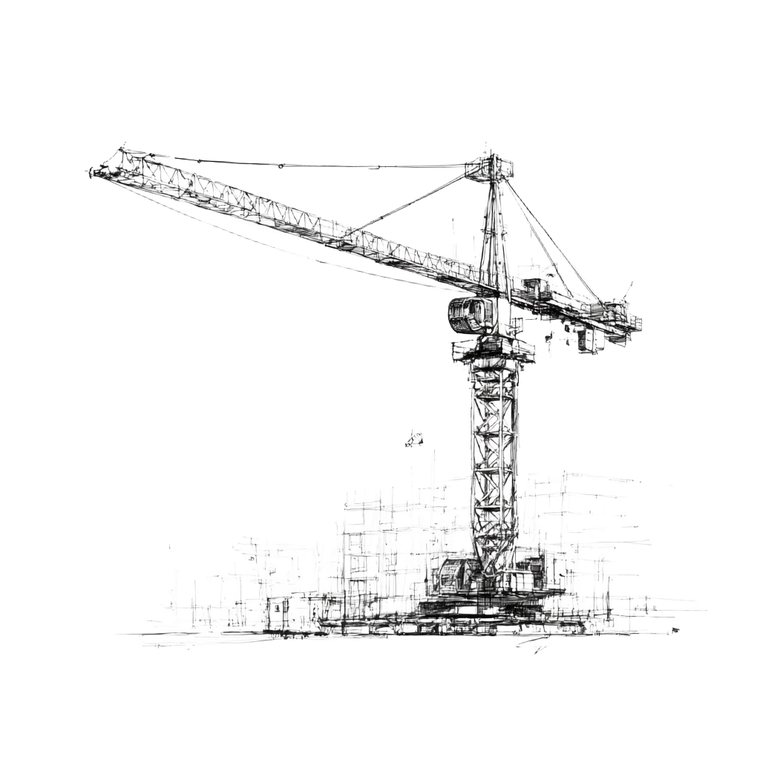 Construction Crane Drawing Vinyl Car Decal Sticker – Waterproof & UV-Resistant 6.826666666666667"