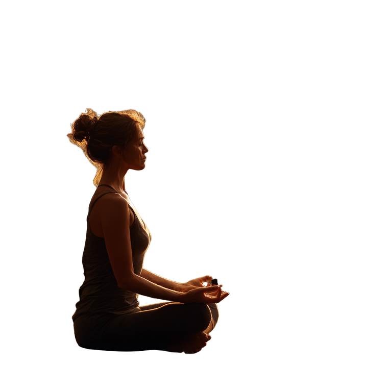 Meditating Woman With Oil Vinyl Car Decal Sticker – Waterproof & UV-Resistant 3.4133333333333336"