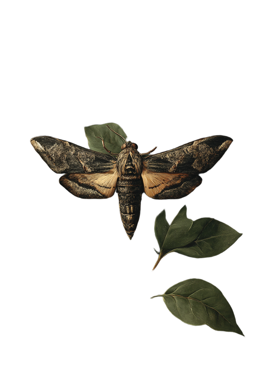 Vintage Moth Illustration V4 Vinyl Car Decal Sticker – Waterproof & UV-Resistant 8.746666666666666"