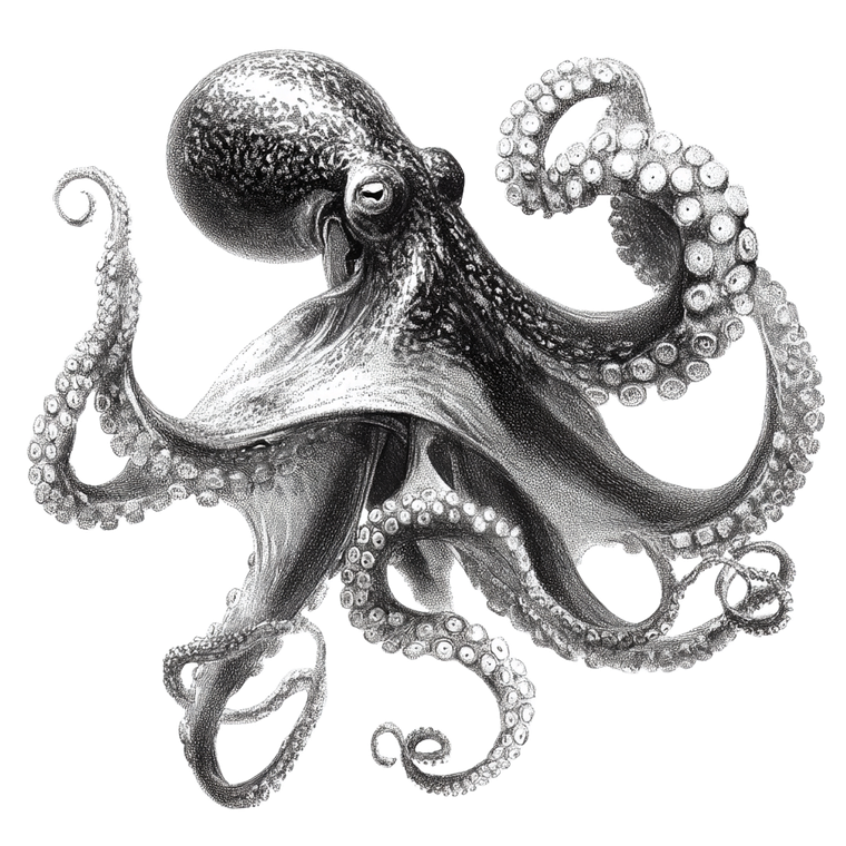 Swimming Octopus V2 Vinyl Car Decal Sticker – Waterproof & UV-Resistant 3.4133333333333336"