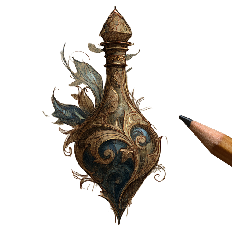 Ornate Genie Bottle Vinyl Car Decal Sticker – Waterproof & UV-Resistant 3.4133333333333336"