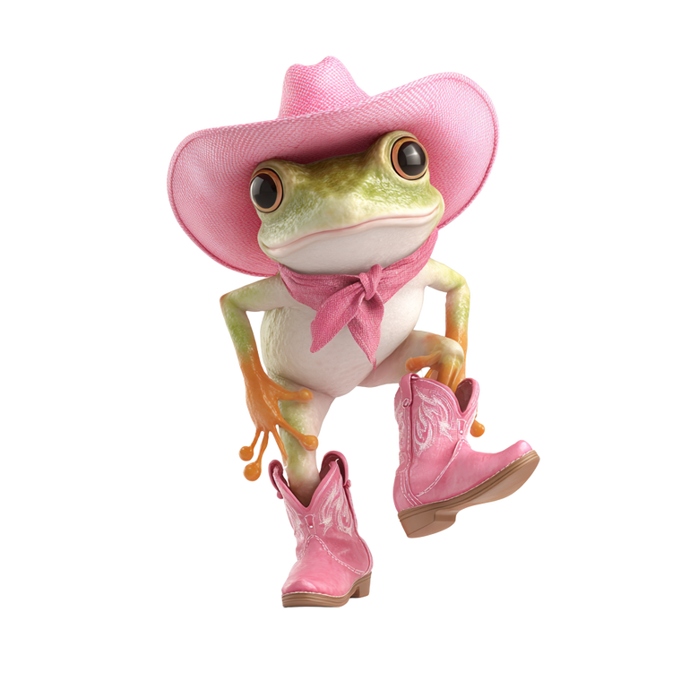 Cartoon Frog Cowboy Vinyl Car Decal Sticker – Waterproof & UV-Resistant 6.826666666666667"