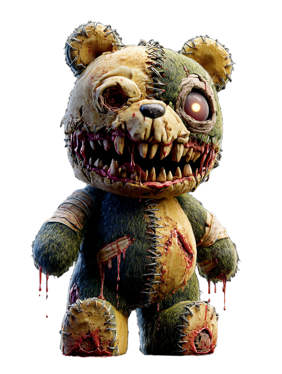 Zombie Teddy Bear Vinyl Car Decal Sticker – Waterproof & UV-Resistant 8.213333333333333"