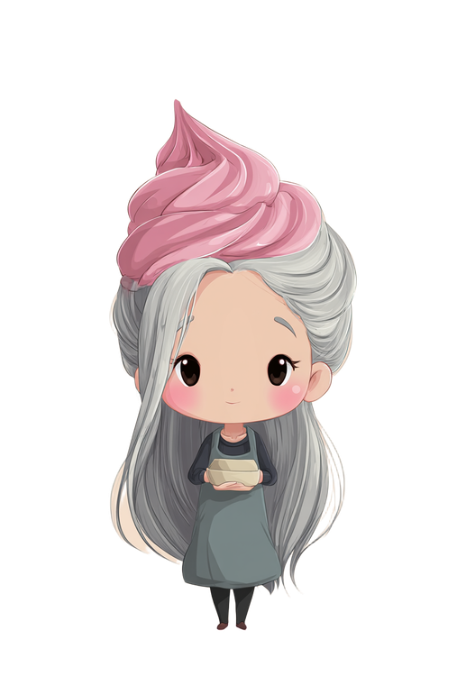 Chibi Lady With Whipcream Vinyl Car Decal Sticker – Waterproof & UV-Resistant 4.4