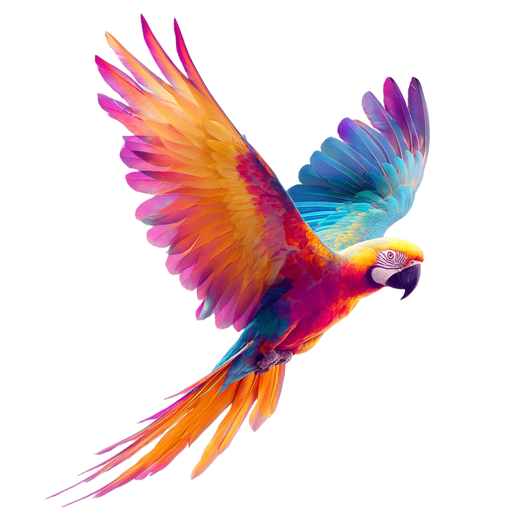 Neon Parrot Flying Vinyl Car Decal Sticker – Waterproof & UV-Resistant 3.4133333333333336"