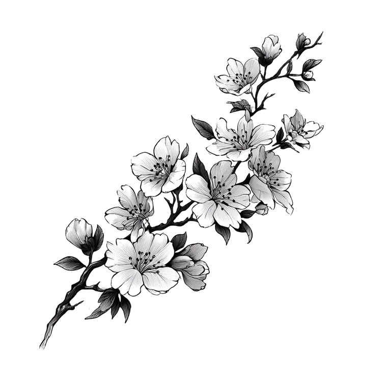 Cherry Blossom Branch V48 Vinyl Car Decal Sticker – Waterproof & UV-Resistant 6.826666666666667"